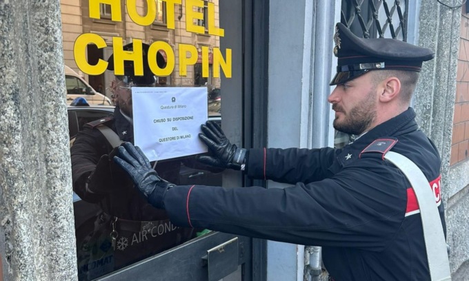 Milano, chiuso per dieci giorni l’Hotel Chopin