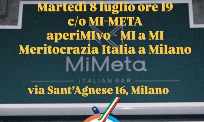 Fa tappa anche a Milano il tour di “Aperincontri” di Meritocrazia Italia