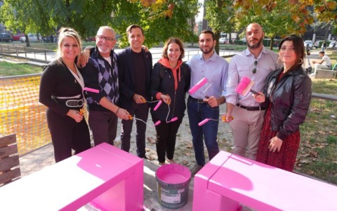 Corsico si tinge di rosa: nuove panchine per ricordare l’importanza della prevenzione dei tumori femminili