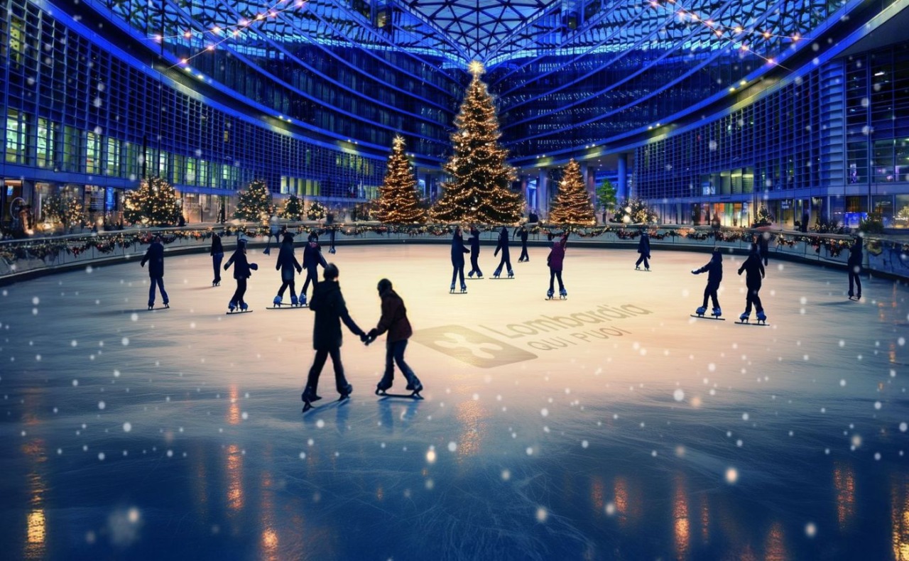 La magia del Natale arriva a Palazzo Lombardia: la pista di pattinaggio su ghiaccio torna per le feste