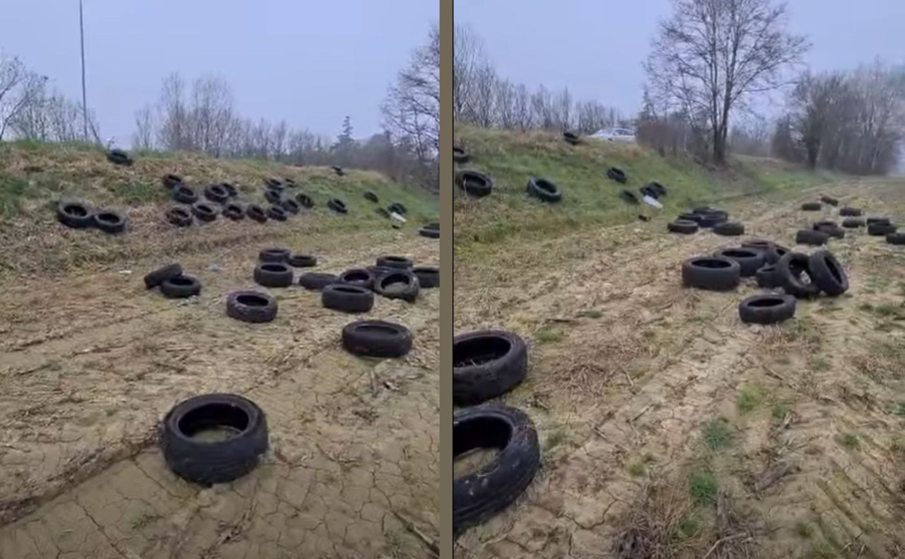 Discarica abusiva nelle campagne di Pieve Emanuele: abbandonati nella notte 77 copertoni