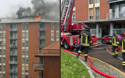 Incendio in un condominio a Cesano Boscone, traffico in tilt tra via Repubblica e via Milano