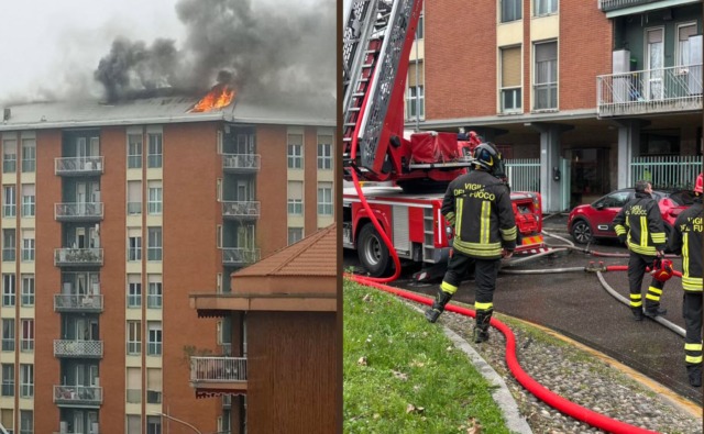Incendio in un condominio a Cesano Boscone, traffico in tilt tra via Repubblica e via Milano