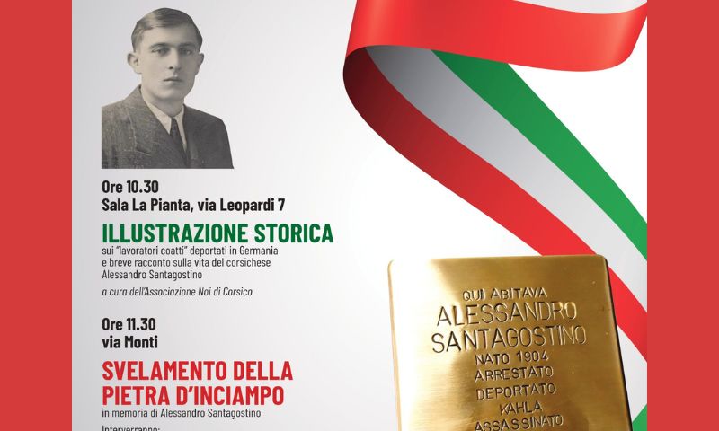 Nel giorno del Primo Maggio a Corsico verrà svelata una Pietra d’inciampo in memoria di Alessandro Santagostino