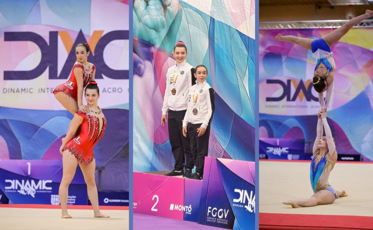Ginnastica acrobatica, argento internazionale a Valencia per Ginevra e Sofia del Centro Sportivo di Corsico