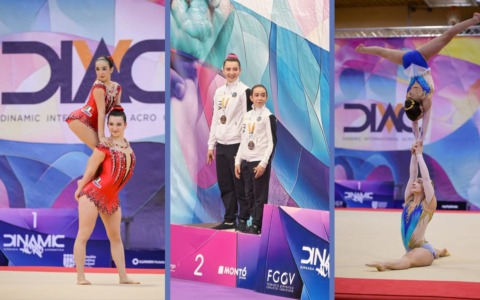 Ginnastica acrobatica, argento internazionale a Valencia per Ginevra e Sofia del Centro Sportivo di Corsico