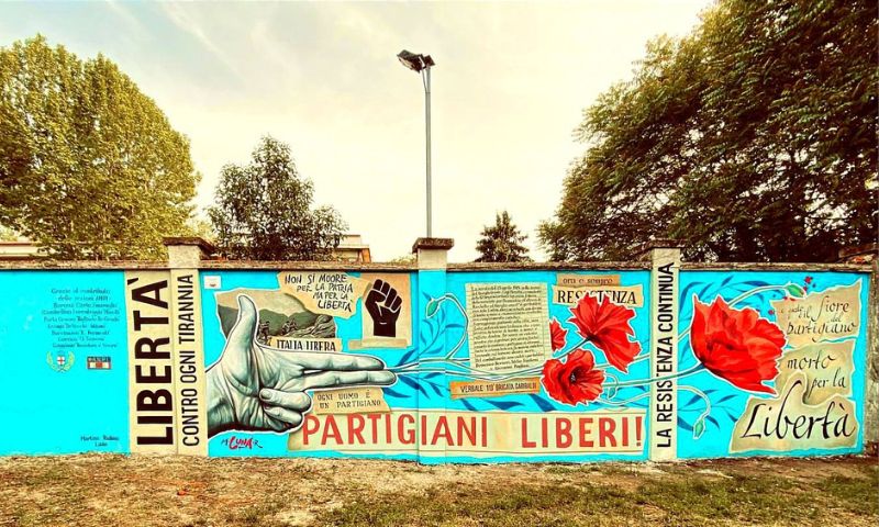 Un murale per ricordare i partigiani del Ronchetto: inaugurata l’opera in via Ludovico il Moro