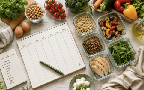 La settimana in tavola: come organizzare i pasti; pianificare in anticipo per risparmiare tempo e mangiare bene