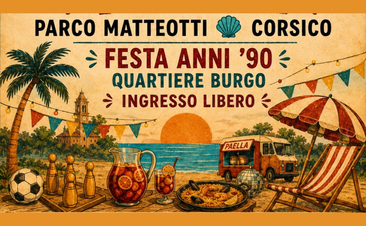 A Corsico arriva “Vamos a la Playa”: al Parco Matteotti la grande festa anni ’90 con musica, giochi e sapori di Spagna