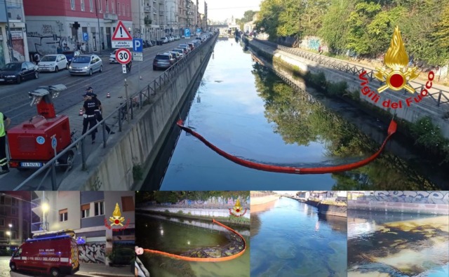 Sversamento di idrocarburi nel Naviglio Grande, al lavoro le squadre di contenimento: gli ultimi aggiornamenti