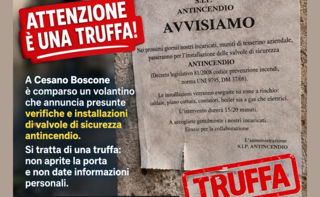 Cesano Boscone, finti controlli antincendio e truffa agli inquilini di via Don Minzoni: “Non aprite la porta”
