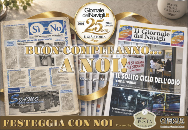 Il Giornale dei Navigli celebra 25 anni: una serata su intelligenza artificiale, dignità umana e futuro dell’informazione locale