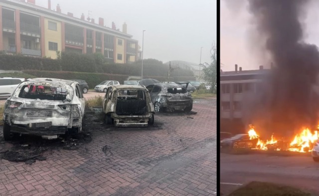 Incendio in via Salvini a Trezzano: tre auto a fuoco dopo l’incendio di giovedì al ristorante cinese
